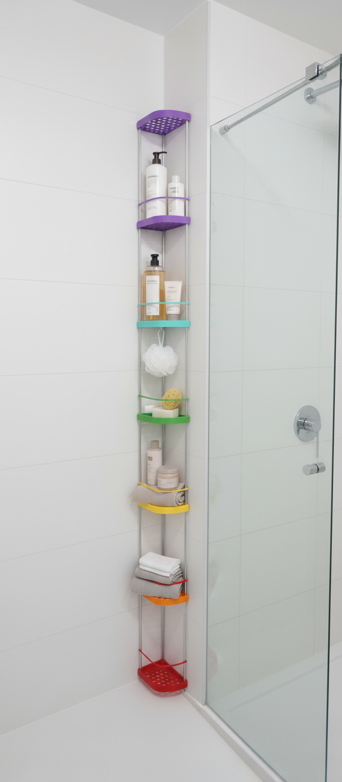 Estantería arcoíris para baño